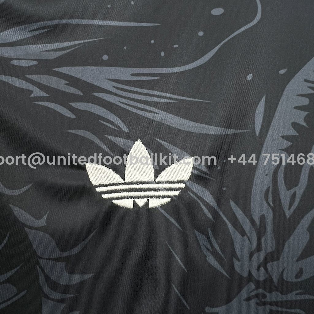 Unitedfootballkit.com | Real Madrid 24-25 Dragons Pattern Black Special Edition Jersey -Customize Name, Number and Patch | Worldwide Shipping