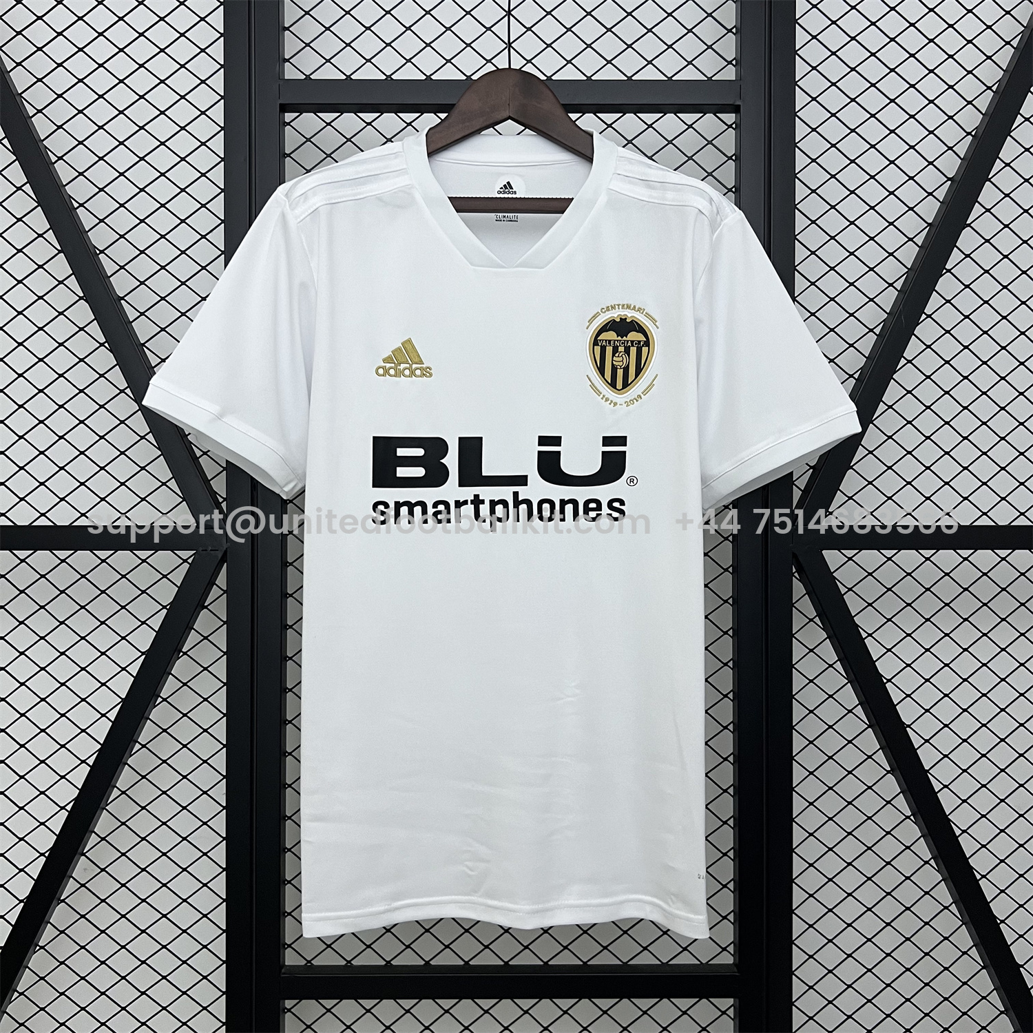 Unitedfootballkit.com | Retro Valencia 2018-19 Home Jersey -Customize Name, Number and Patch | Worldwide Shipping