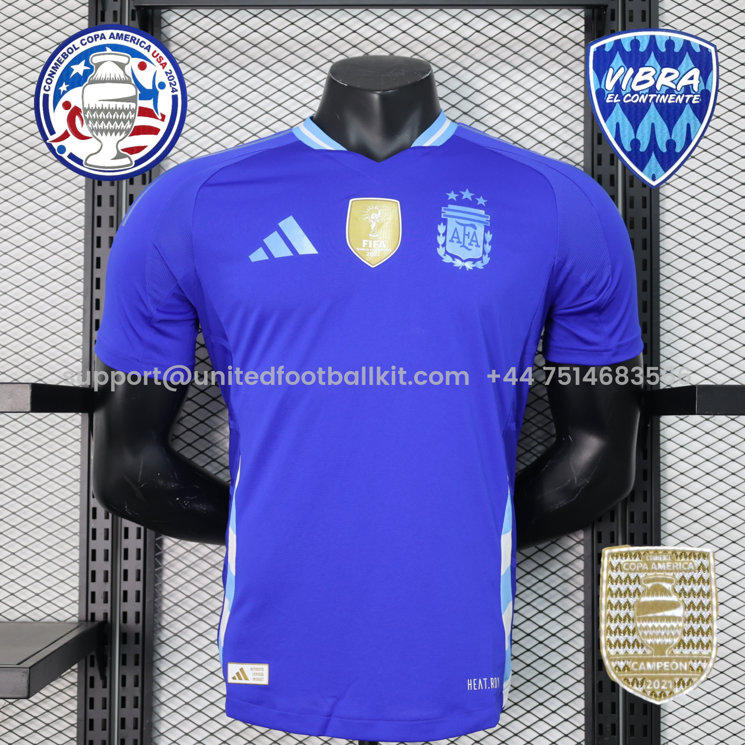 Unitedfootballkit.com | Argentina 2024 Away Stadium Jersey - Player Version -Customize Name, Number and Patch | Worldwide Shipping