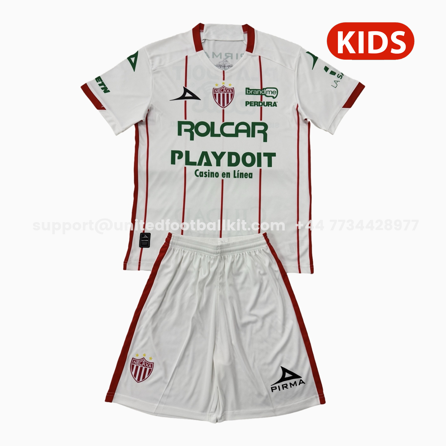 Unitedfootballkit.com | Necaxa 25-26 Home Kids Kit -Customize Name, Number and Patch | Worldwide Shipping