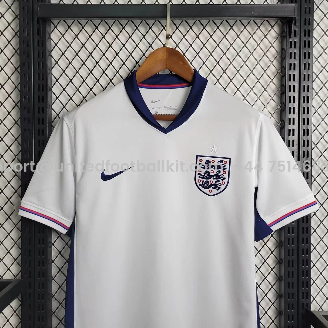 Unitedfootballkit.com | England 2024 Home Stadium Jersey - Fans Version -Customize Name, Number and Patch | Worldwide Shipping