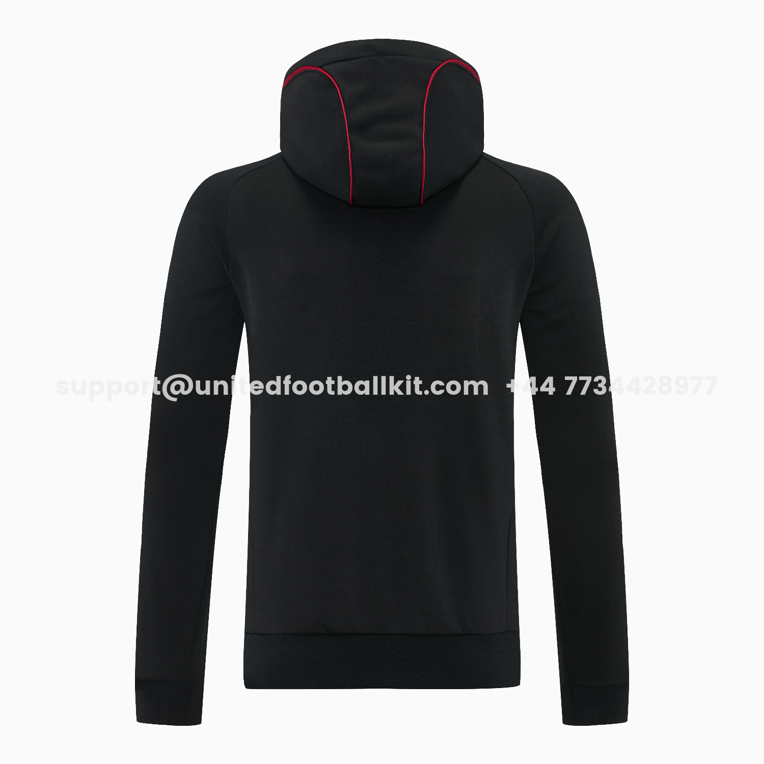 Unitedfootballkit.com | Liver.pool 25-26 Hooded Windbreaker Training Set - Black Top & Black Pants -Customize Name, Number and Patch | Worldwide Shipping