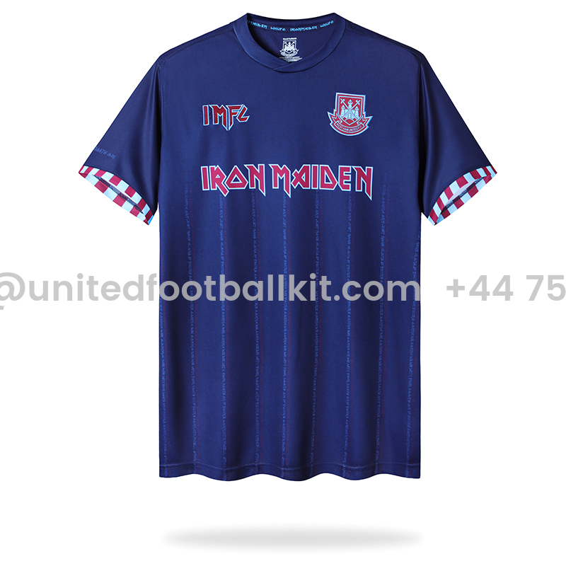 Unitedfootballkit.com | Iron Maiden x West Ham Away Special Edition Jersey - with 11 print -Customize Name, Number and Patch | Worldwide Shipping
