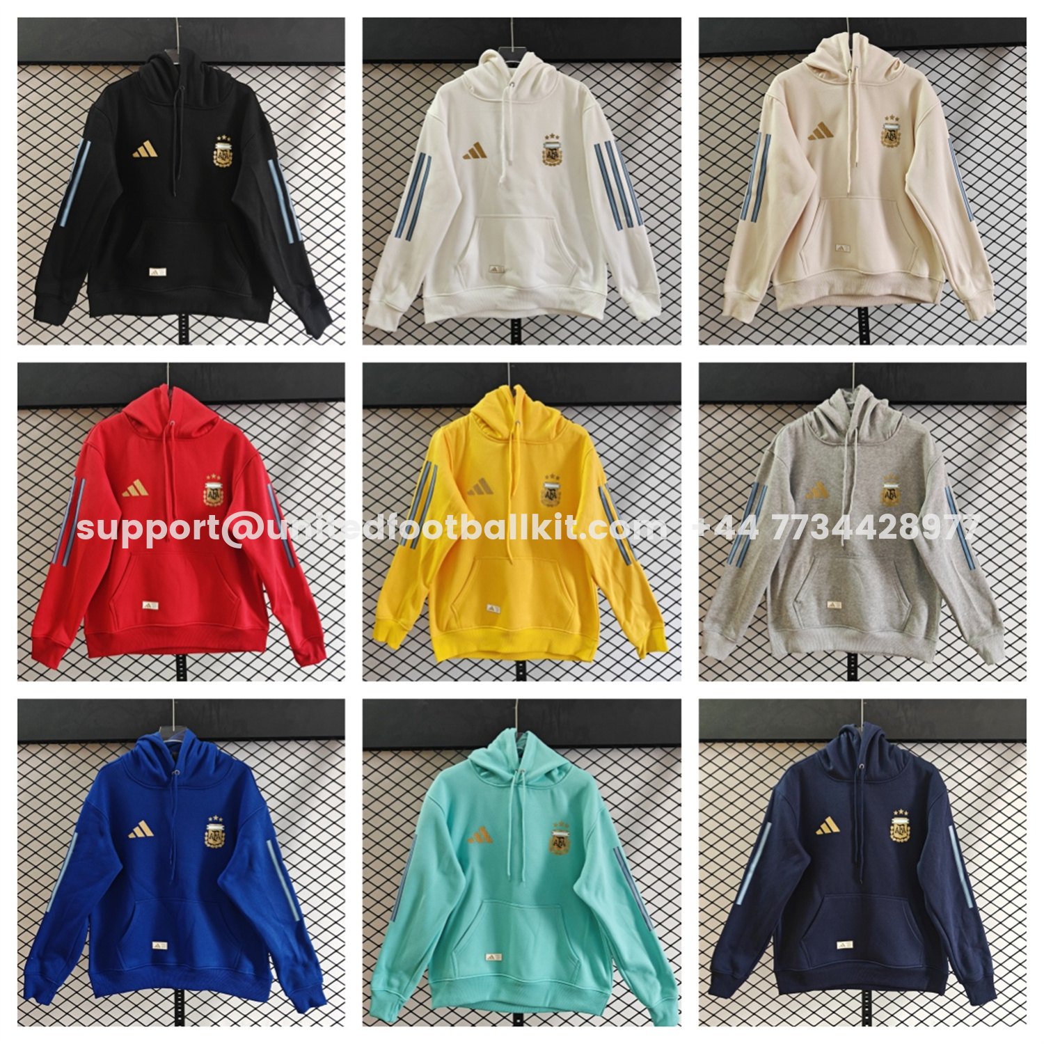 Unitedfootballkit.com | Argentina 2026 Home Unisex Pullover Hoodie -Customize Name, Number and Patch | Worldwide Shipping