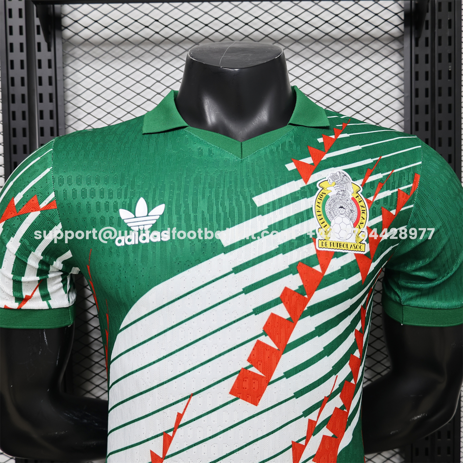 Unitedfootballkit.com | Mexico 2026 Red-White Stripes Green Special Jersey - Player Version -Customize Name, Number and Patch | Worldwide Shipping