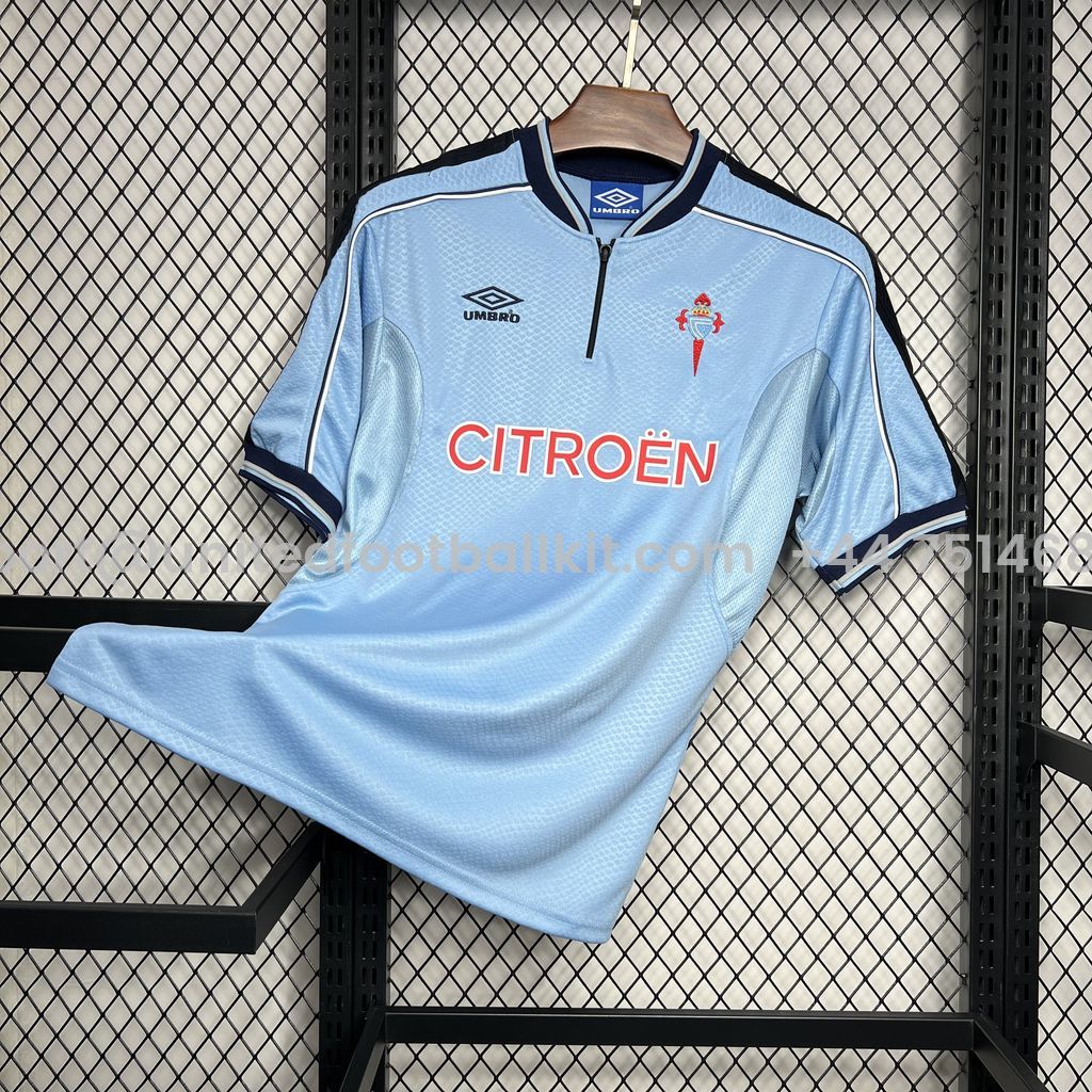 Unitedfootballkit.com | Retro Celta Vigo 1999-00 Home Stadium Jersey -Customize Name, Number and Patch | Worldwide Shipping