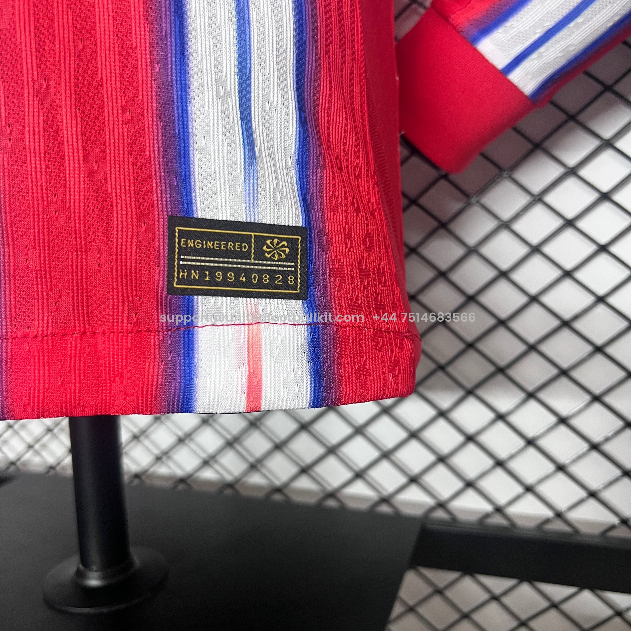 Unitedfootballkit.com | Atletico Madrid 24-25 Home Long Sleeve Jersey - Player Version -Customize Name, Number and Patch | Worldwide Shipping