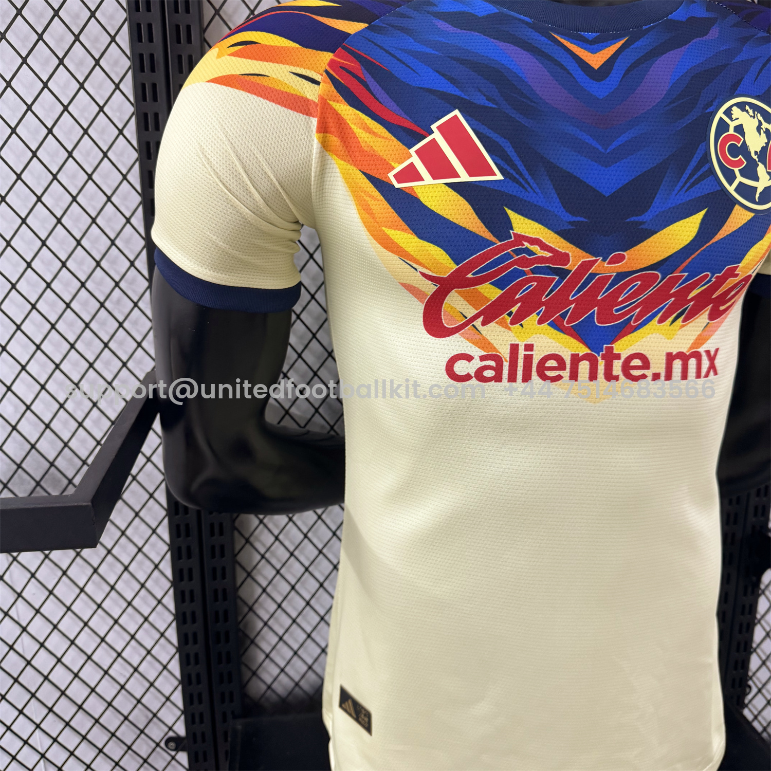 Unitedfootballkit.com | Club América 25-26 Blue Neck Light Yellow Special Jersey - Player Version -Customize Name, Number and Patch | Worldwide Shipping