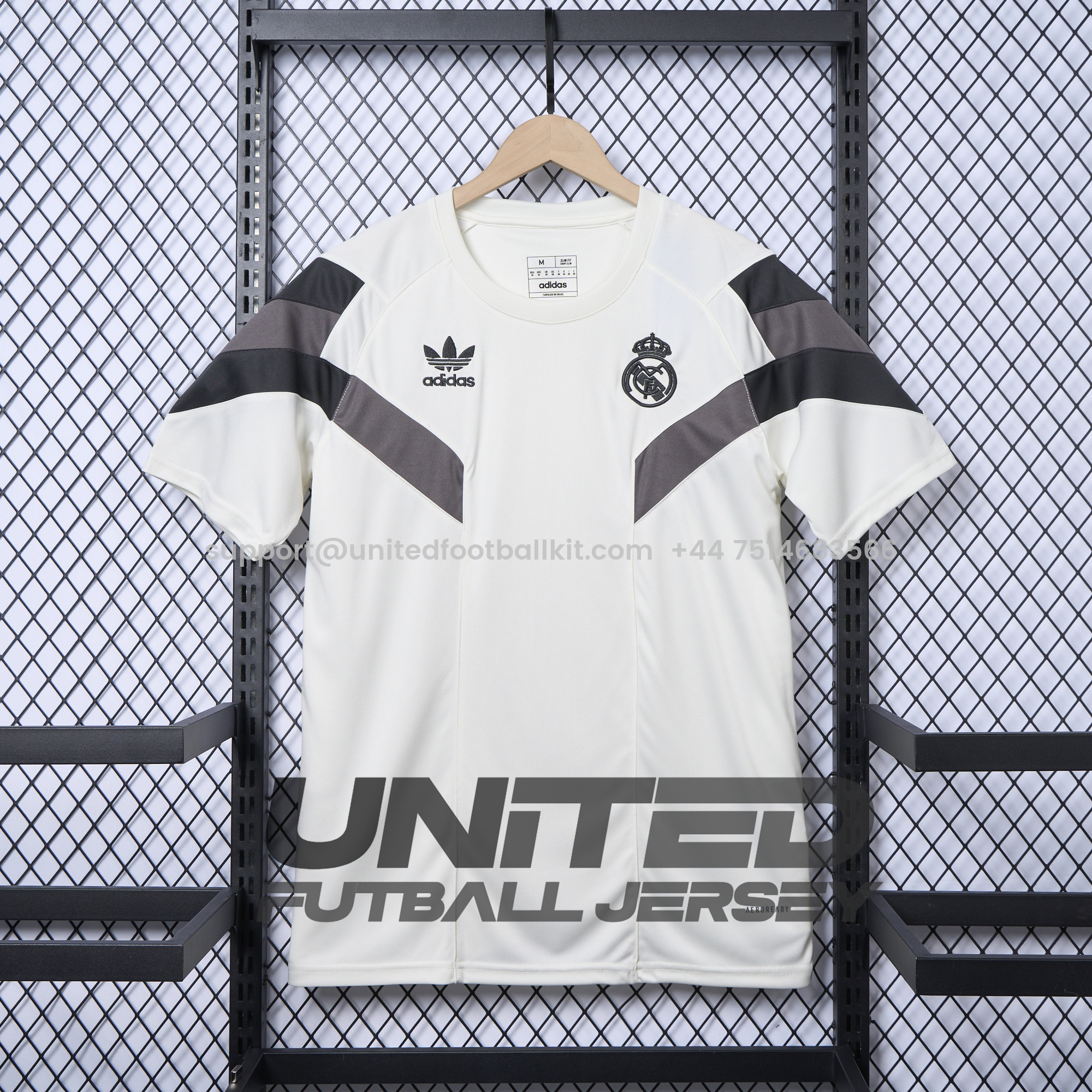 Unitedfootballkit.com | Real Madrid 24-25 Throwback Originals T-Shirt - White -Customize Name, Number and Patch | Worldwide Shipping