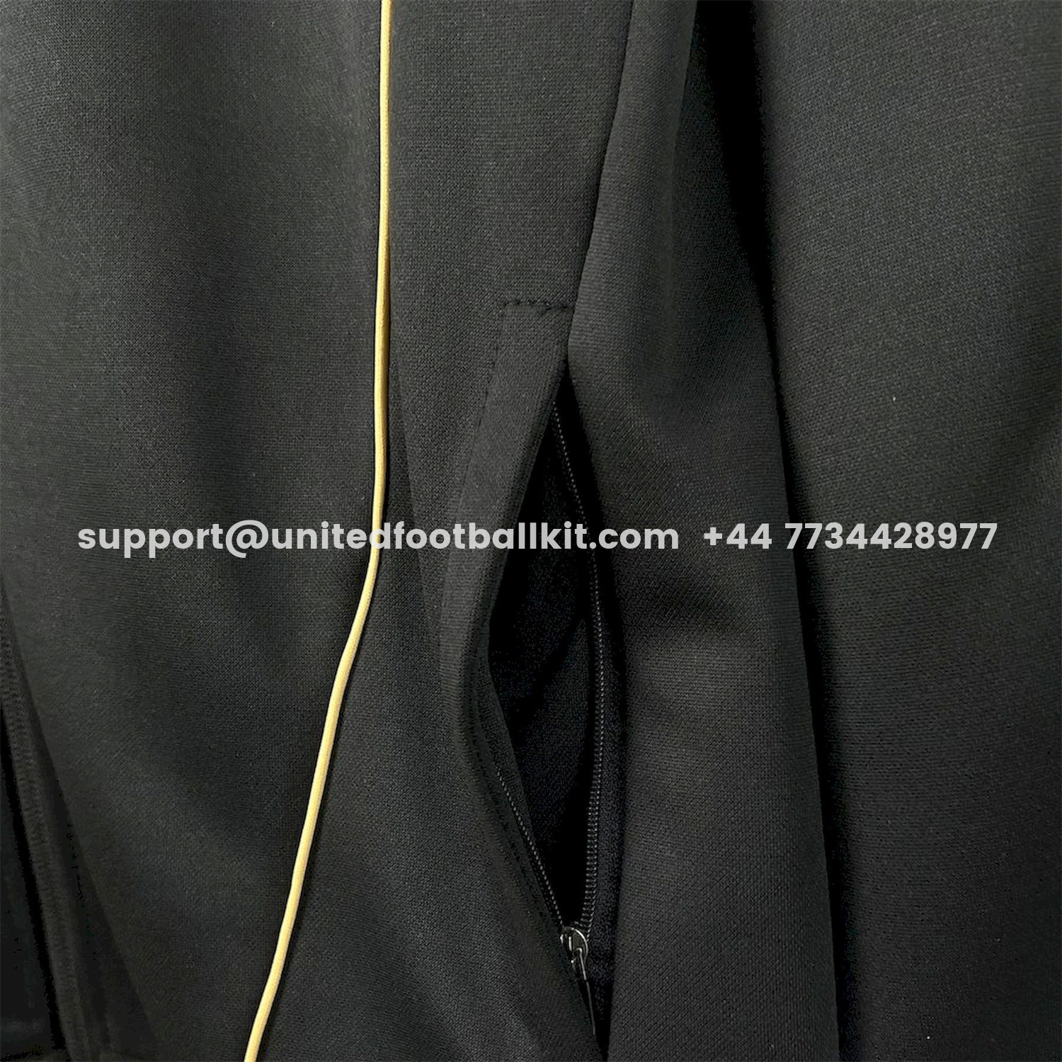 Unitedfootballkit.com | Portugal 25-26 Eusebio Special Windbreaker Training Set - Black White Top and Pants -Customize Name, Number and Patch | Worldwide Shipping