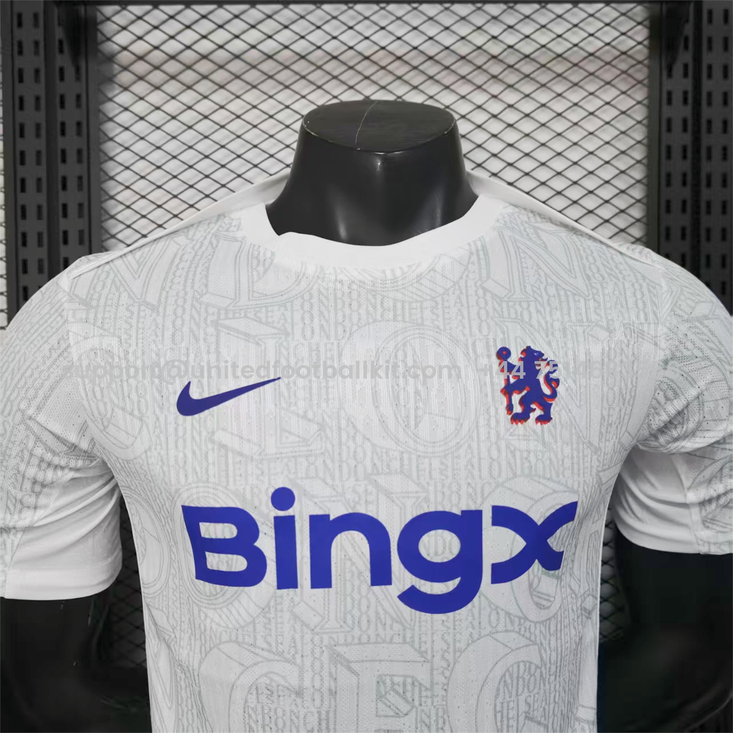 Unitedfootballkit.com | C.H.E.L.S.E.A 25-26 White Pre-Match Training Jersey - Player Version -Customize Name, Number and Patch | Worldwide Shipping