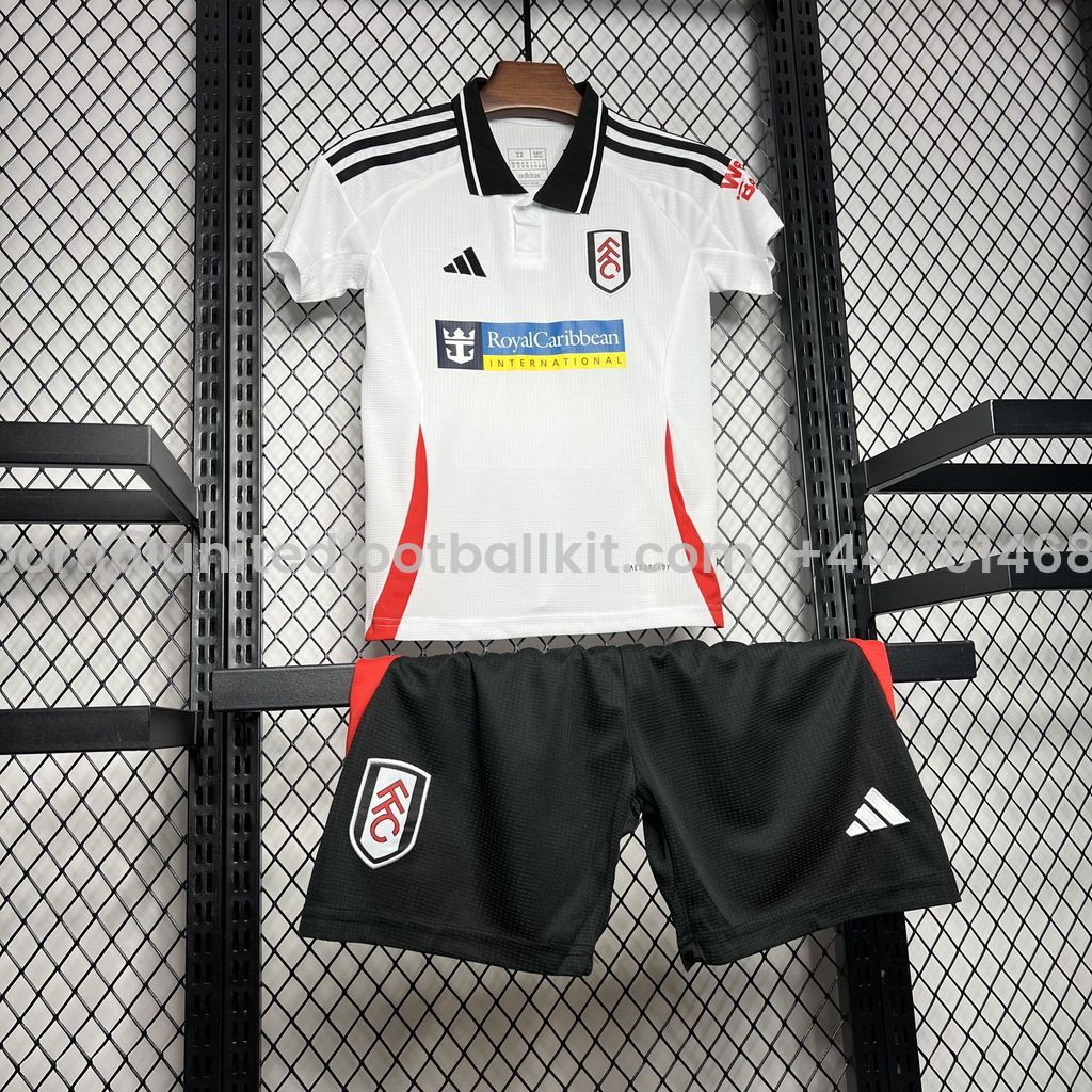 Unitedfootballkit.com | Fulham 24-25 Home Stadium Kids Kit -Customize Name, Number and Patch | Worldwide Shipping