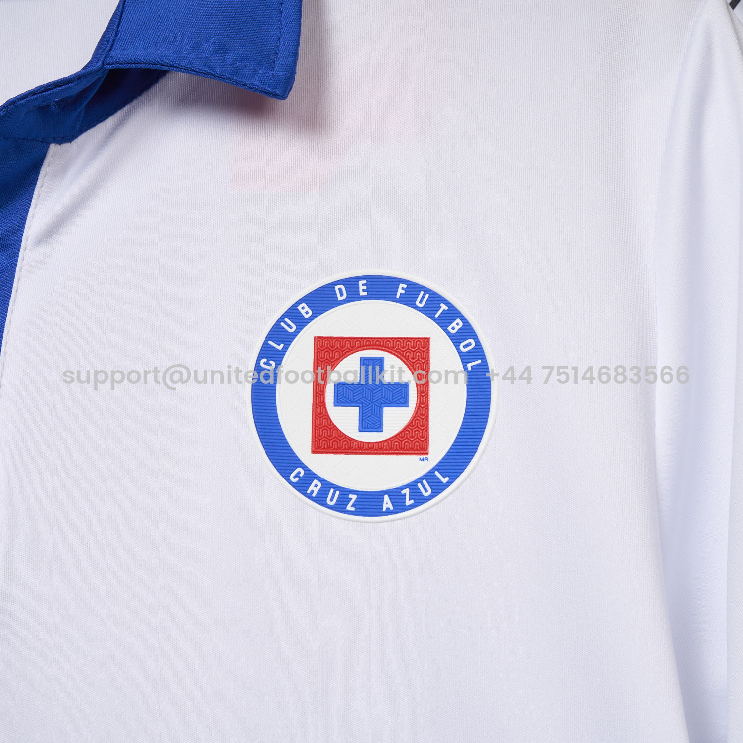 Unitedfootballkit.com | Cruz Azul 25-26 White Special Edition Polo Shirt -Customize Name, Number and Patch | Worldwide Shipping