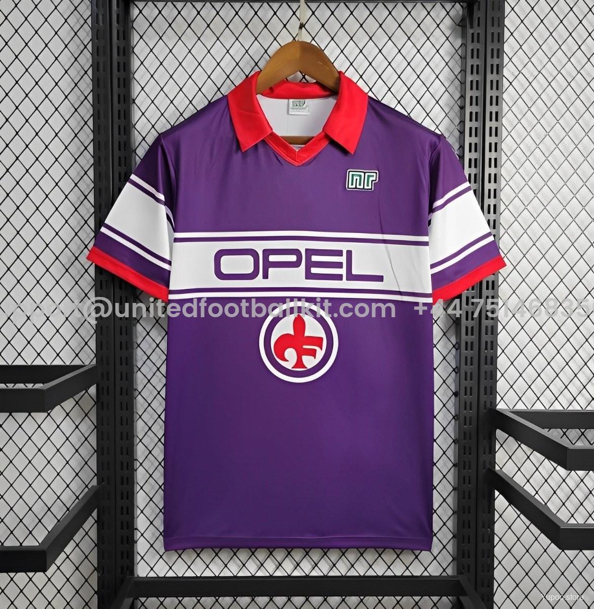 Unitedfootballkit.com | Retro Fiorentina 1984-85 Home Stadium Jersey -Customize Name, Number and Patch | Worldwide Shipping