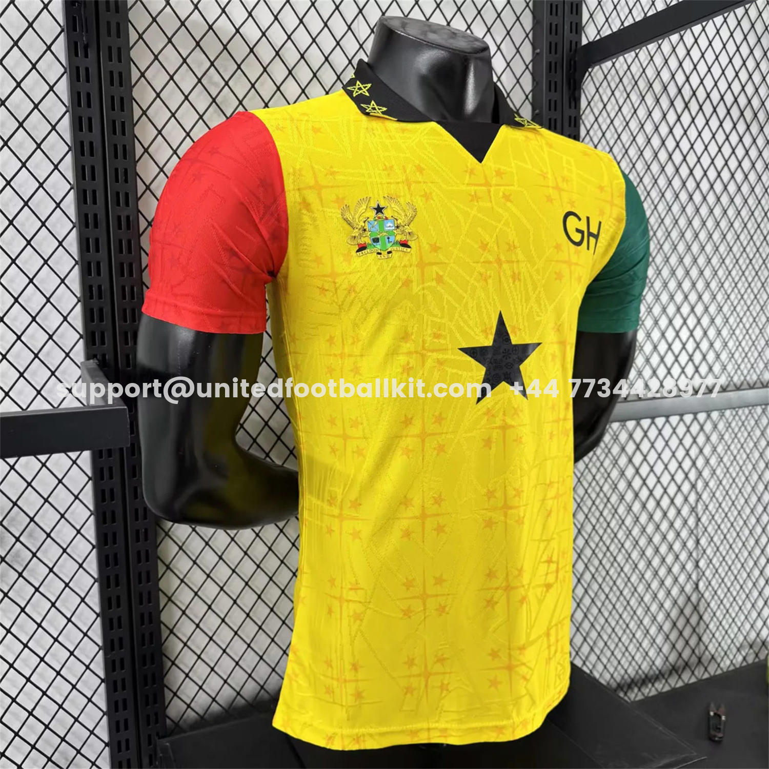 Unitedfootballkit.com | Ghana 2026 Coat Of Arms Yellow Special Jersey - Player Version -Customize Name, Number and Patch | Worldwide Shipping