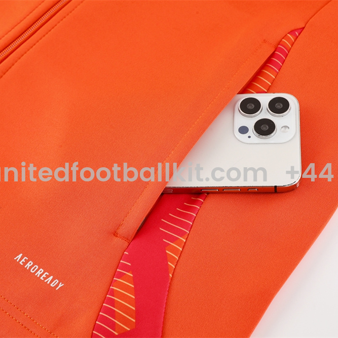 Unitedfootballkit.com | Manchester United 24-25 Jacket Training Tracksuit - Orange -Customize Name, Number and Patch | Worldwide Shipping