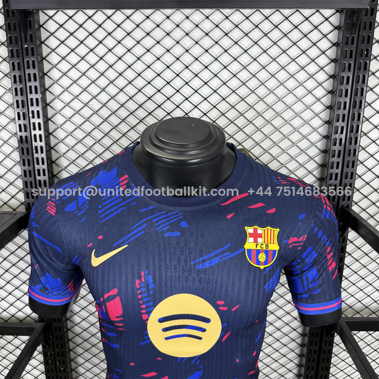 Unitedfootballkit.com | Barcelona 25-26 Red and Blue Graffiti Deep Blue Jersey - Player Version -Customize Name, Number and Patch | Worldwide Shipping