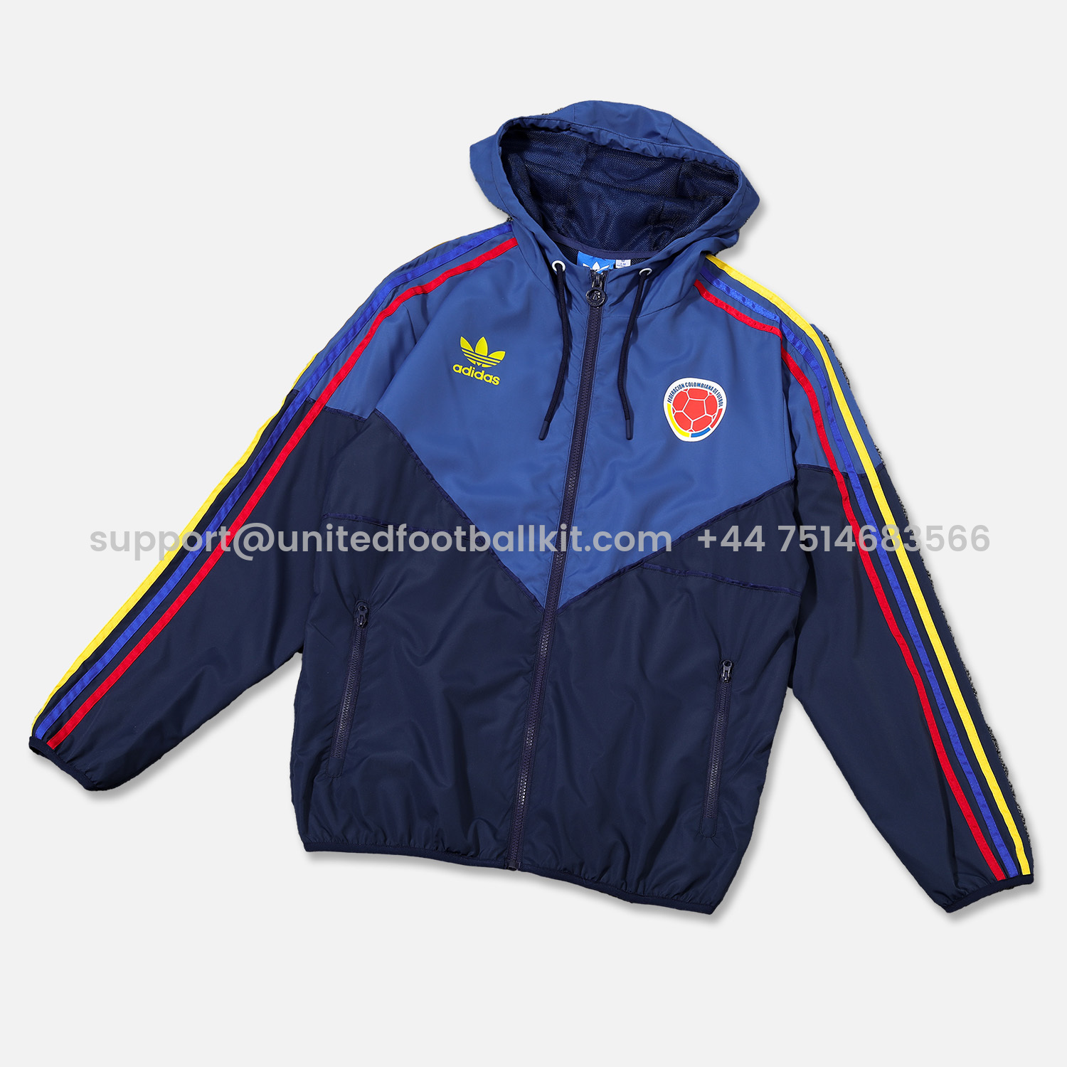 Unitedfootballkit.com | Colombia 24-25 Blue Throwback Windbreaker Suit - Jackets & Pants -Customize Name, Number and Patch | Worldwide Shipping