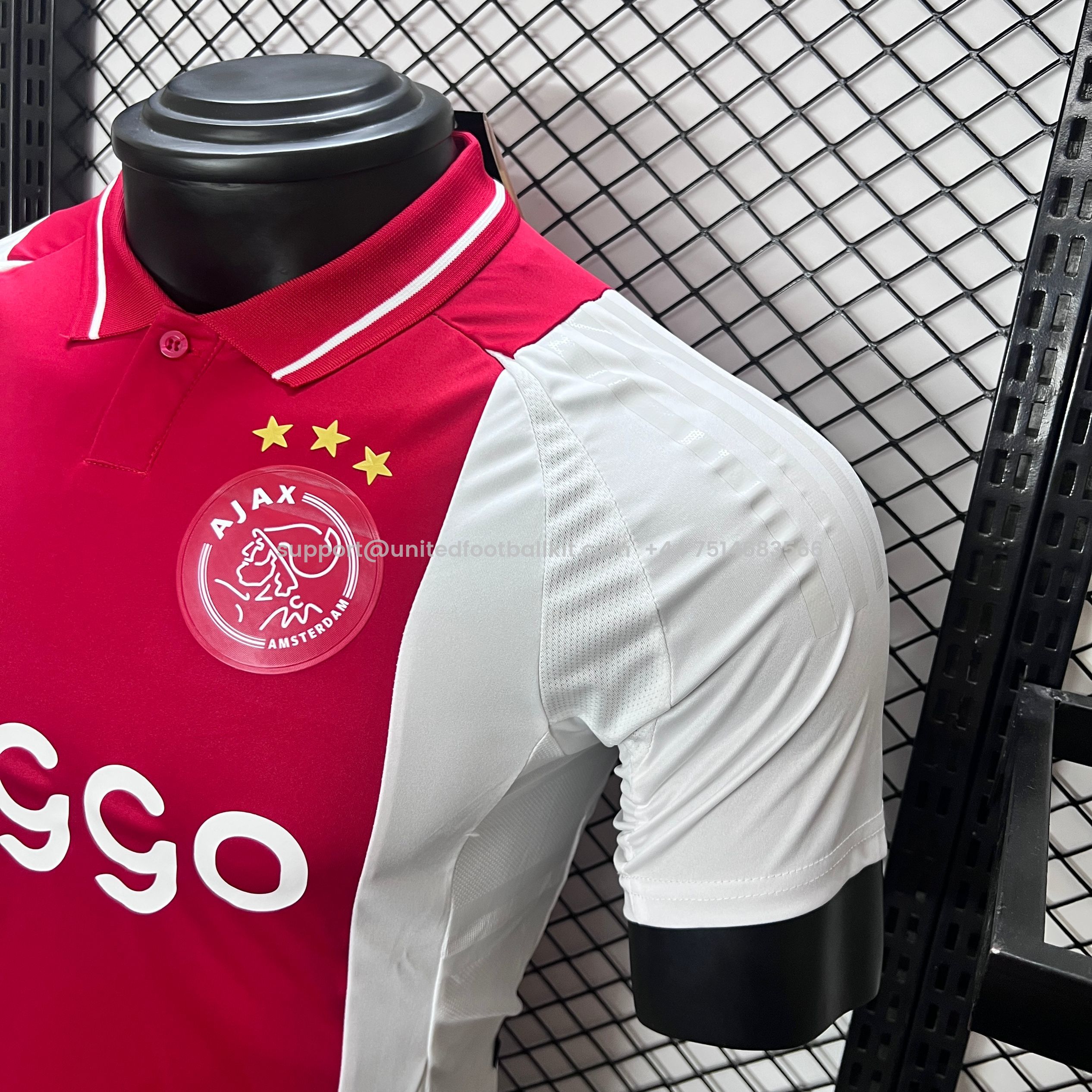 Unitedfootballkit.com | Ajax 24-25 Home Stadium Jersey - Player Version -Customize Name, Number and Patch | Worldwide Shipping