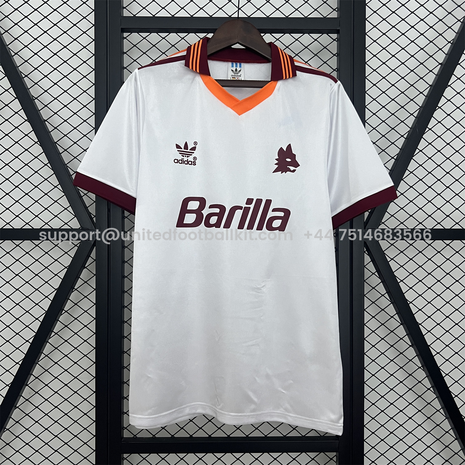 Unitedfootballkit.com | Retro Roma 1992-93 Away Jersey -Customize Name, Number and Patch | Worldwide Shipping