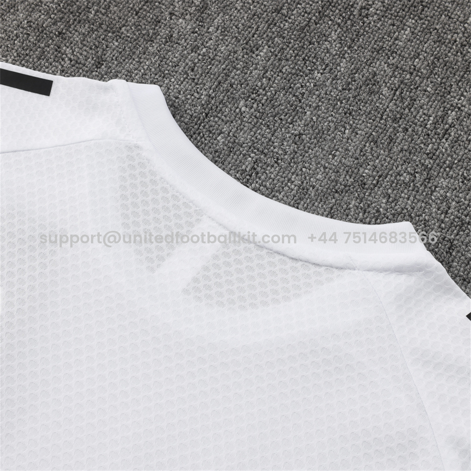 Unitedfootballkit.com | Real Madrid 25-26 Short-Sleeve Training Set - White Top and Black Shorts -Customize Name, Number and Patch | Worldwide Shipping