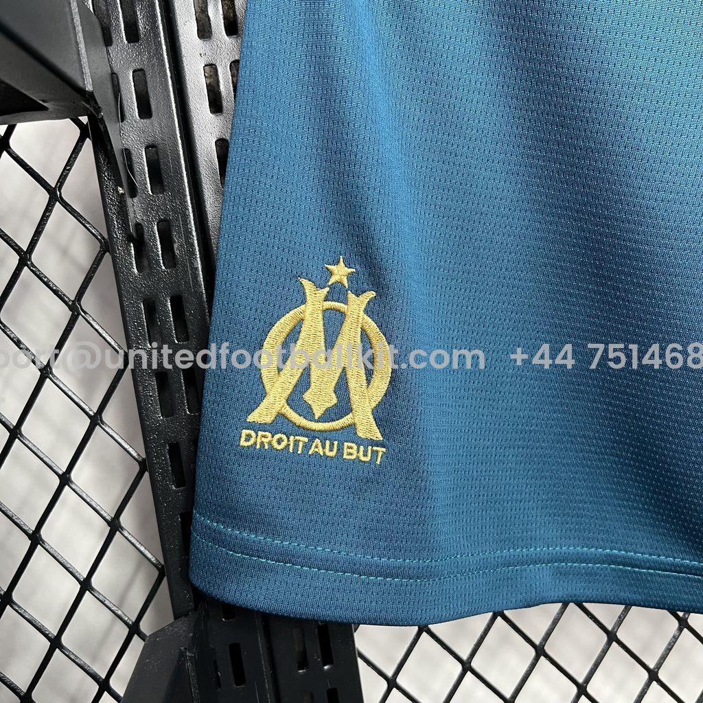 Unitedfootballkit.com | Marseille 24-25 Away Shorts - Fans Version -Customize Name, Number and Patch | Worldwide Shipping