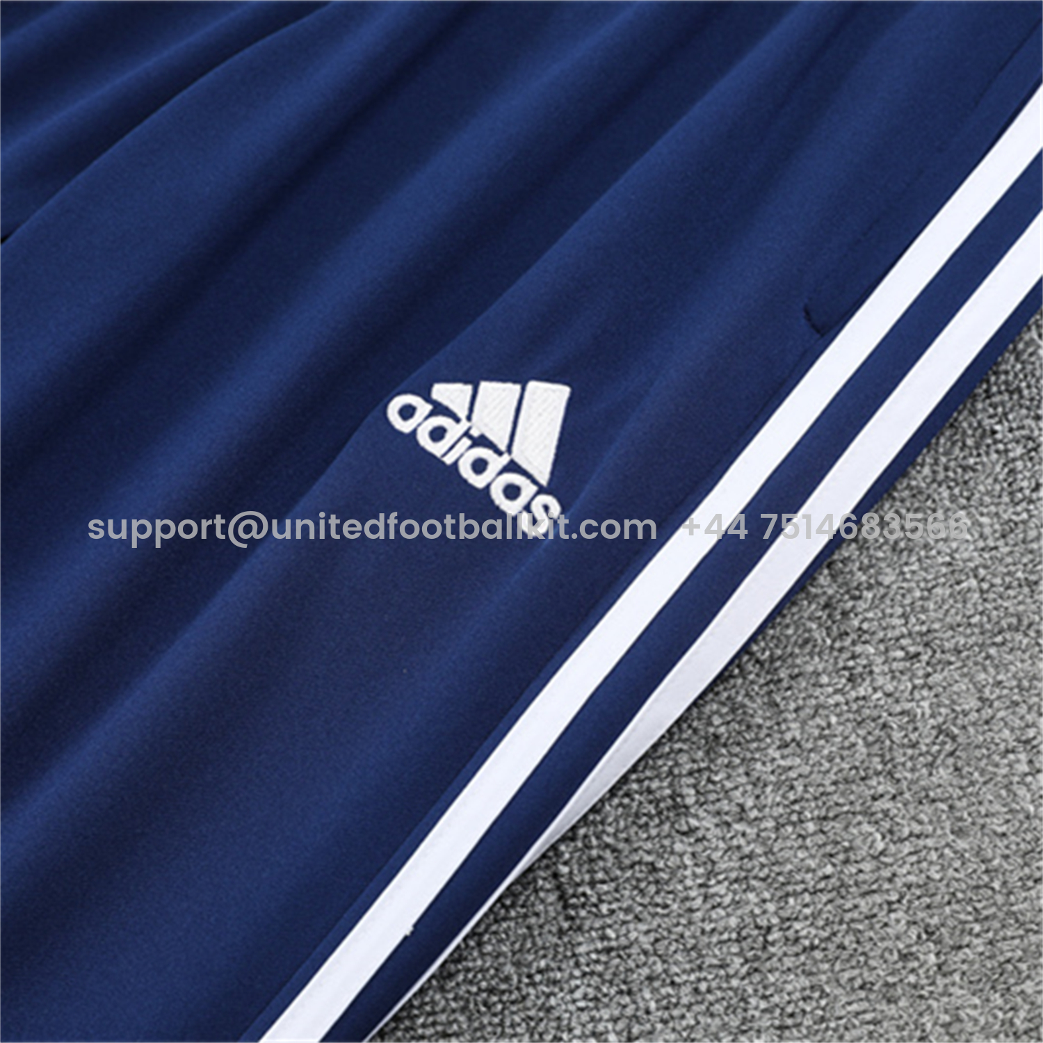 Unitedfootballkit.com | Real Madrid 25-26 Kids Long Sleeves Training Set - Green Line White Top and Blue Pants -Customize Name, Number and Patch | Worldwide Shipping