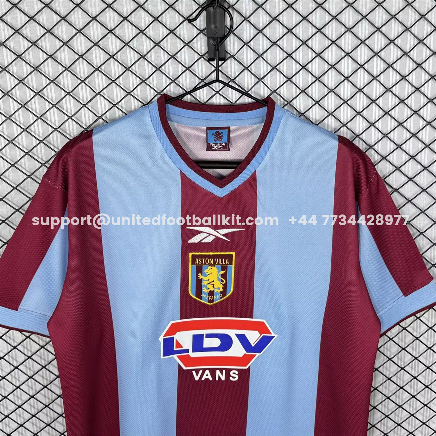 Unitedfootballkit.com | Retro Aston Villa 1999-00 Home Jersey -Customize Name, Number and Patch | Worldwide Shipping