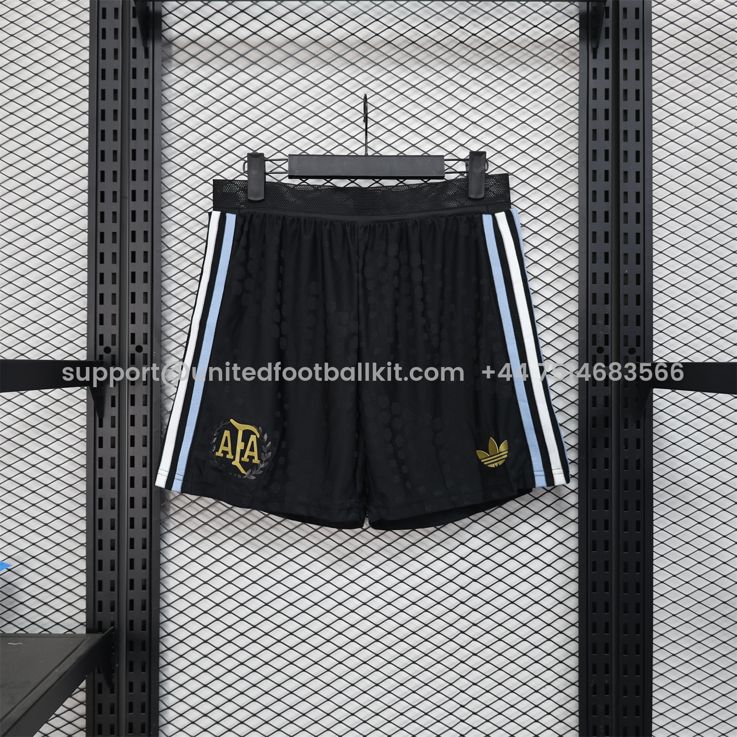 Unitedfootballkit.com | Argentina 25-26 Black Shorts - Player Version -Customize Name, Number and Patch | Worldwide Shipping
