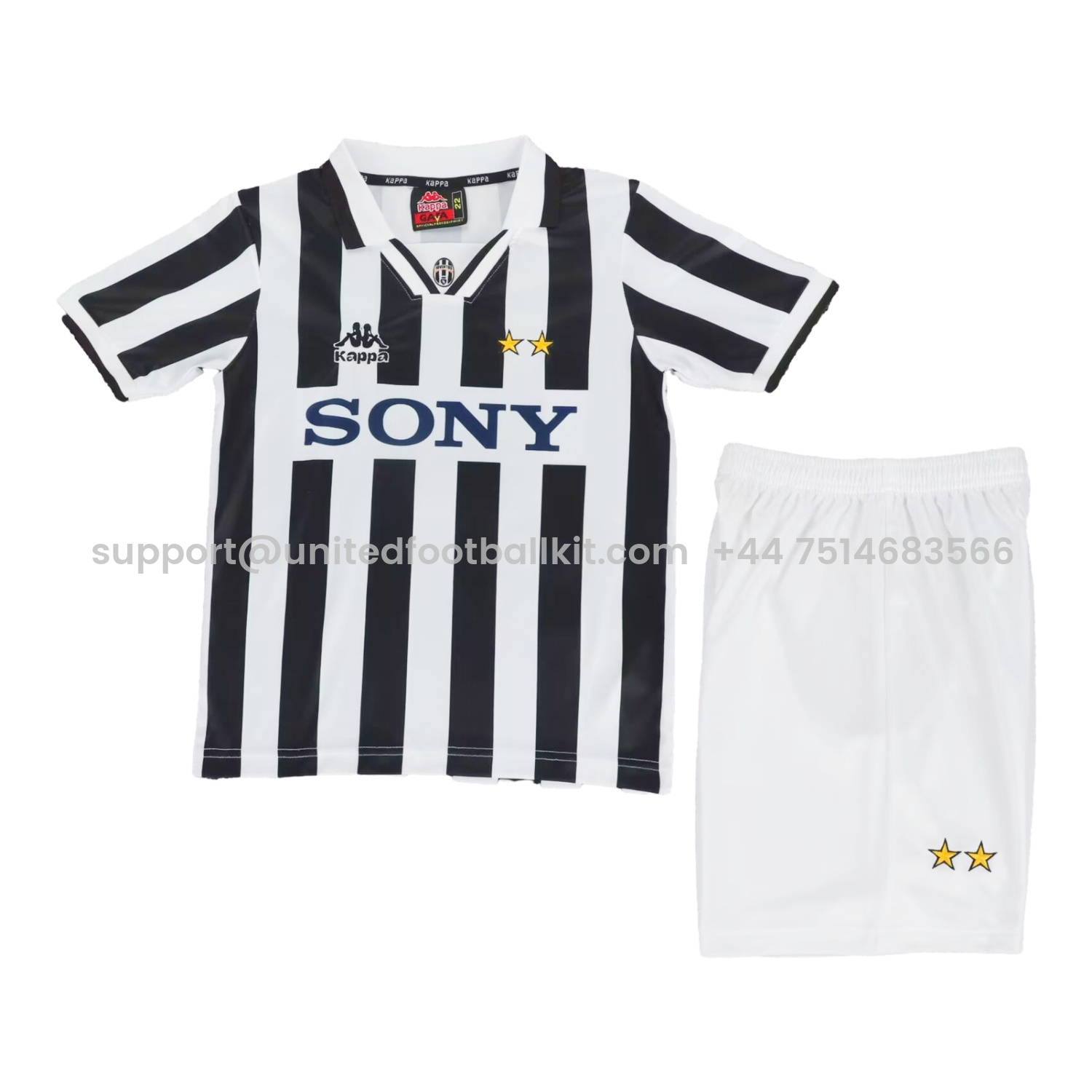 Unitedfootballkit.com | Retro Juventus 1995-97 Home Kids Kit -Customize Name, Number and Patch | Worldwide Shipping