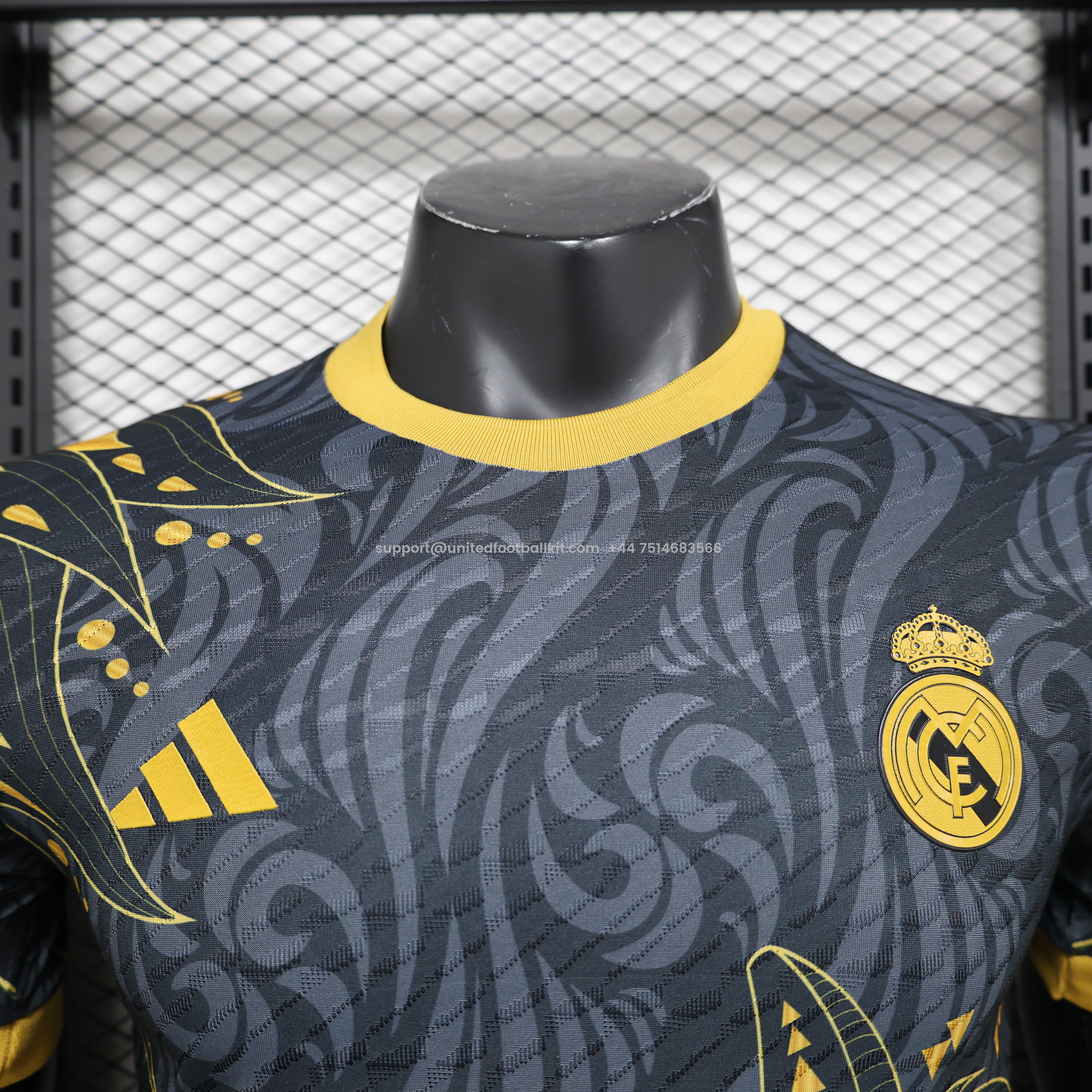Unitedfootballkit.com | Real Madrid 24-25 Black Yellow Special Edition Jersey - Player Version -Customize Name, Number and Patch | Worldwide Shipping