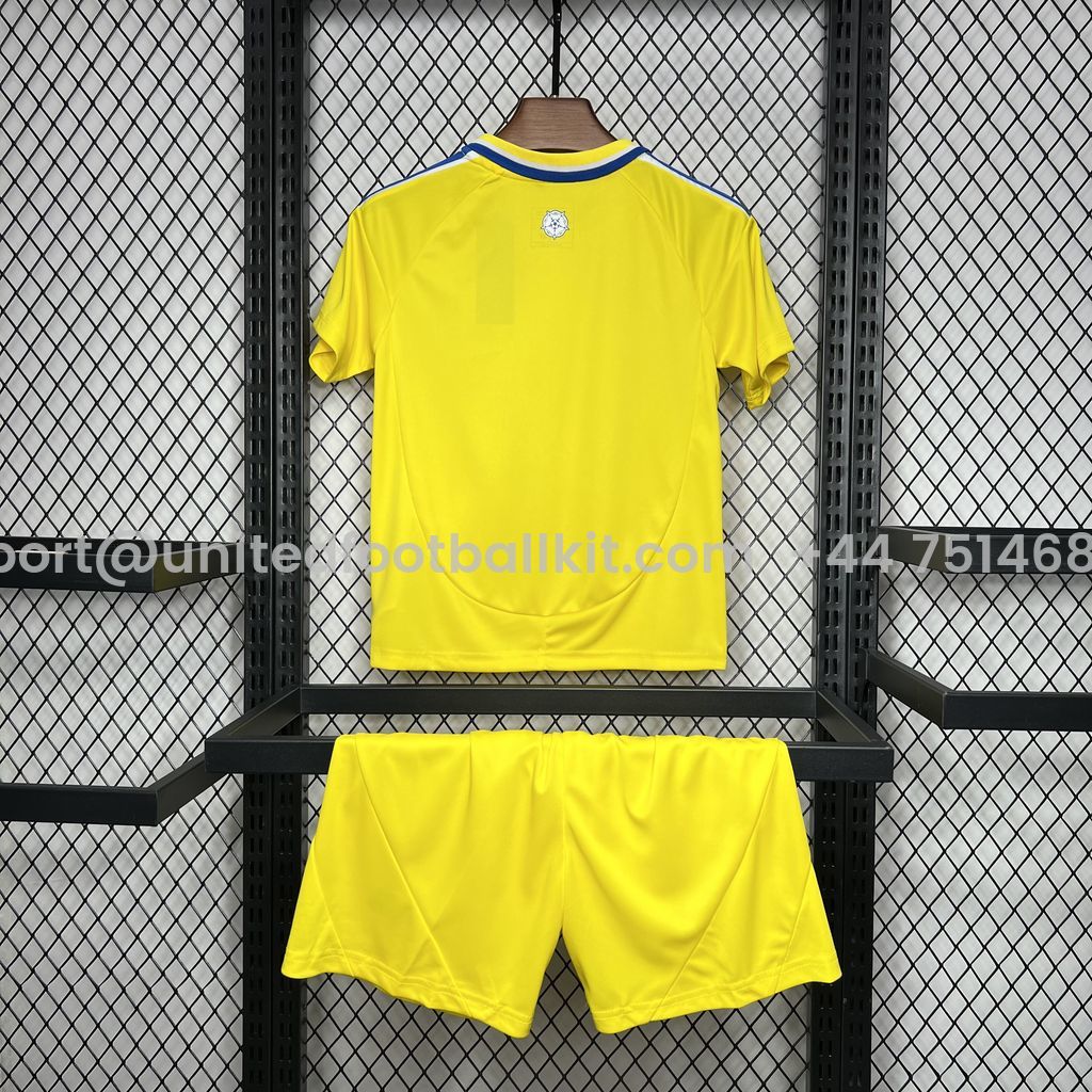 Unitedfootballkit.com | Leeds United 24-25 Away Kids Kit -Customize Name, Number and Patch | Worldwide Shipping