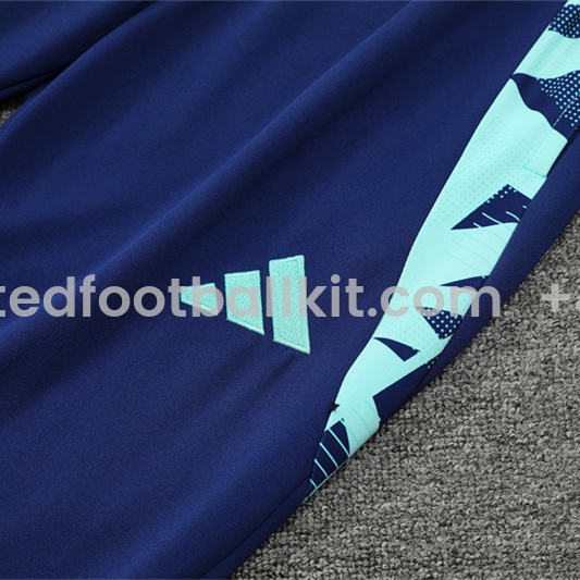 Unitedfootballkit.com | Manchester United 24-25 Long Sleeve Training Set - Lake Blue -Customize Name, Number and Patch | Worldwide Shipping