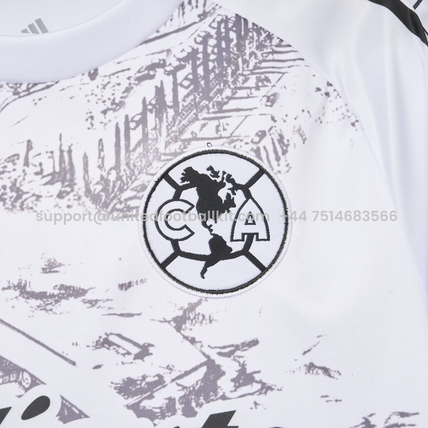 Unitedfootballkit.com | Club América 25-26 White Sketch of stadium Special Edition Jersey - Fans Version -Customize Name, Number and Patch | Worldwide Shipping