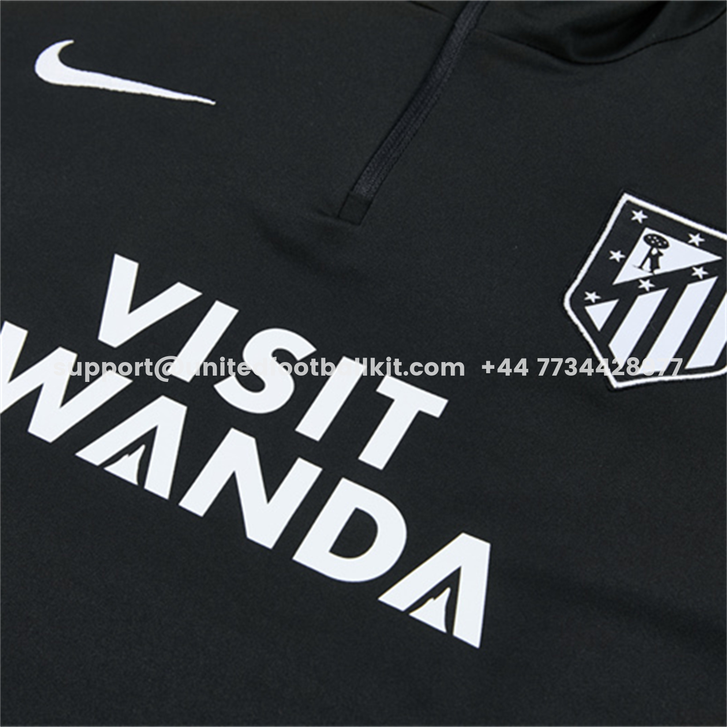 Unitedfootballkit.com | Atletico Madrid 26-27 Kids Long Sleeve Training Set - Black Top & Black Pants -Customize Name, Number and Patch | Worldwide Shipping