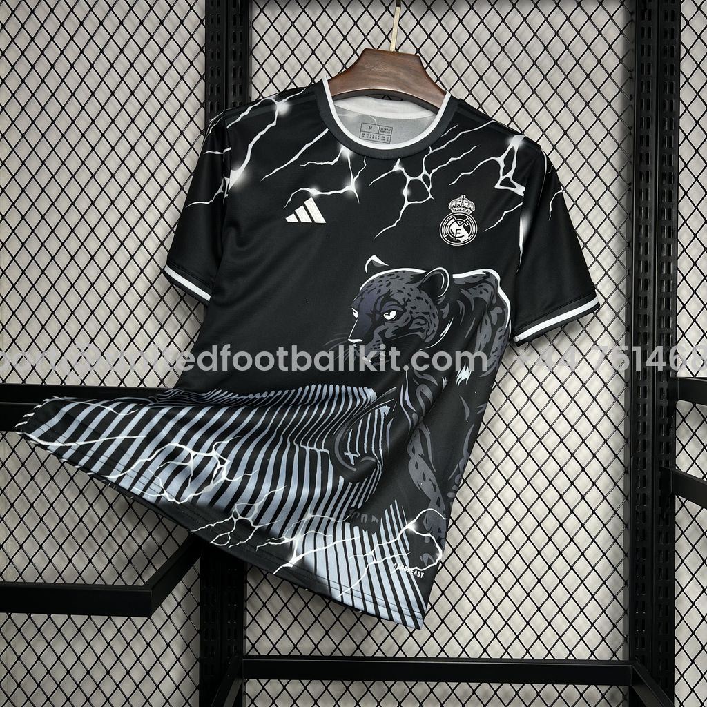Unitedfootballkit.com | Real Madrid 24-25 Black Leopard Jersey - Fans Version -Customize Name, Number and Patch | Worldwide Shipping
