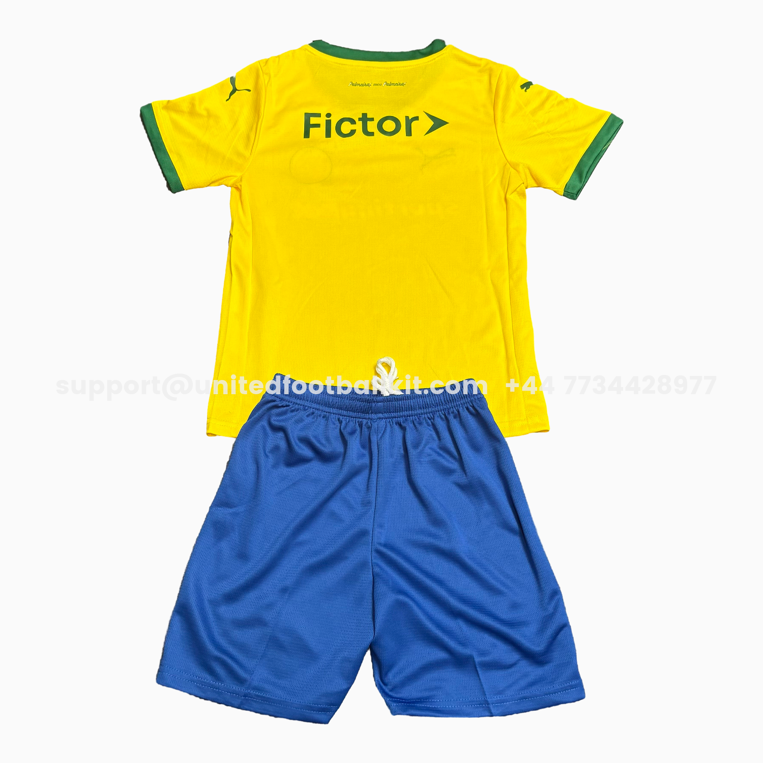 Unitedfootballkit.com | Palmeiras 25-26 Third Yellow Kids Kit -Customize Name, Number and Patch | Worldwide Shipping