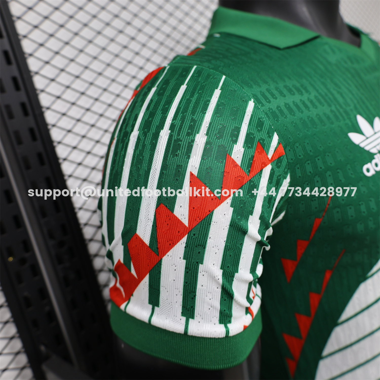 Unitedfootballkit.com | Mexico 2026 Red-White Stripes Green Special Jersey - Player Version -Customize Name, Number and Patch | Worldwide Shipping