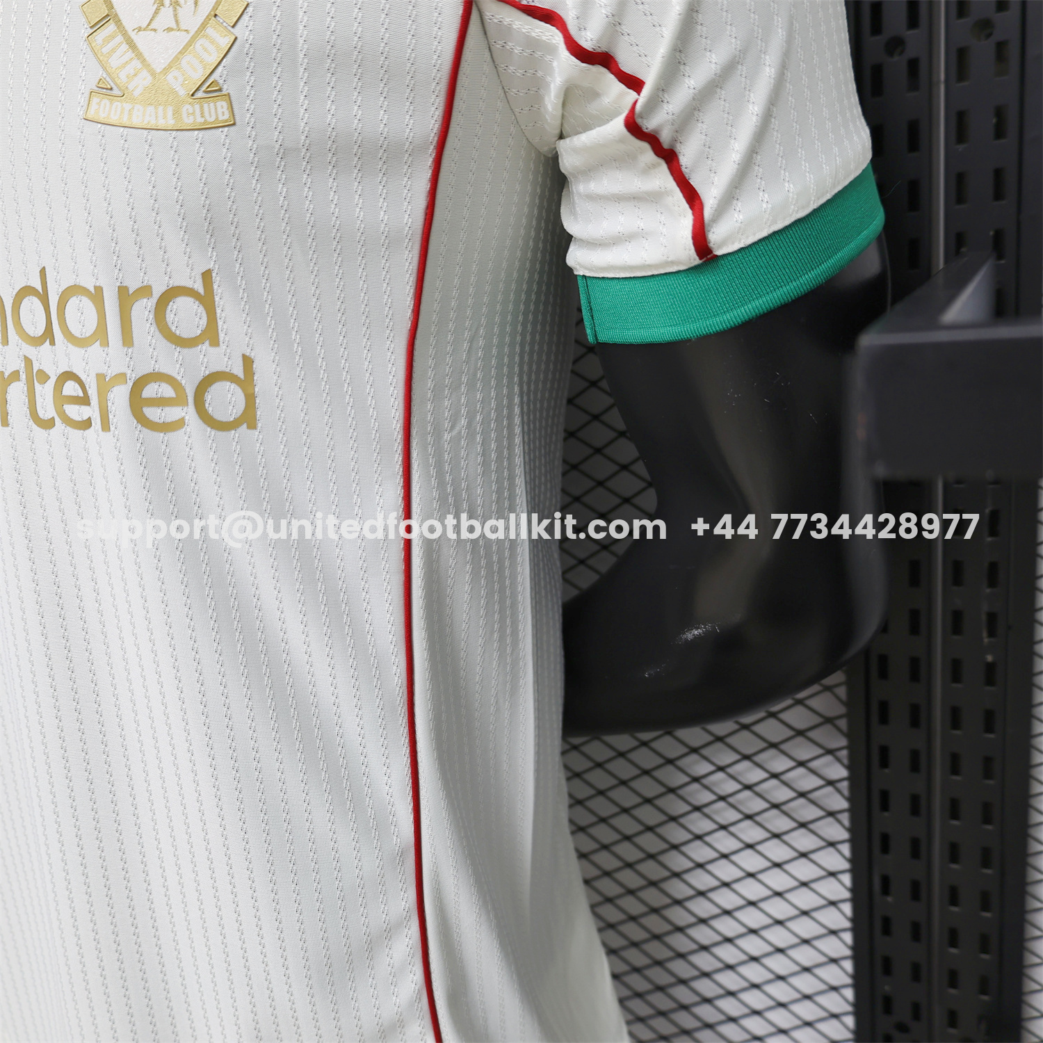 Unitedfootballkit.com | Liver.pool 25-26 Gold Lines Retro Casual Style White Jersey - Player Version -Customize Name, Number and Patch | Worldwide Shipping