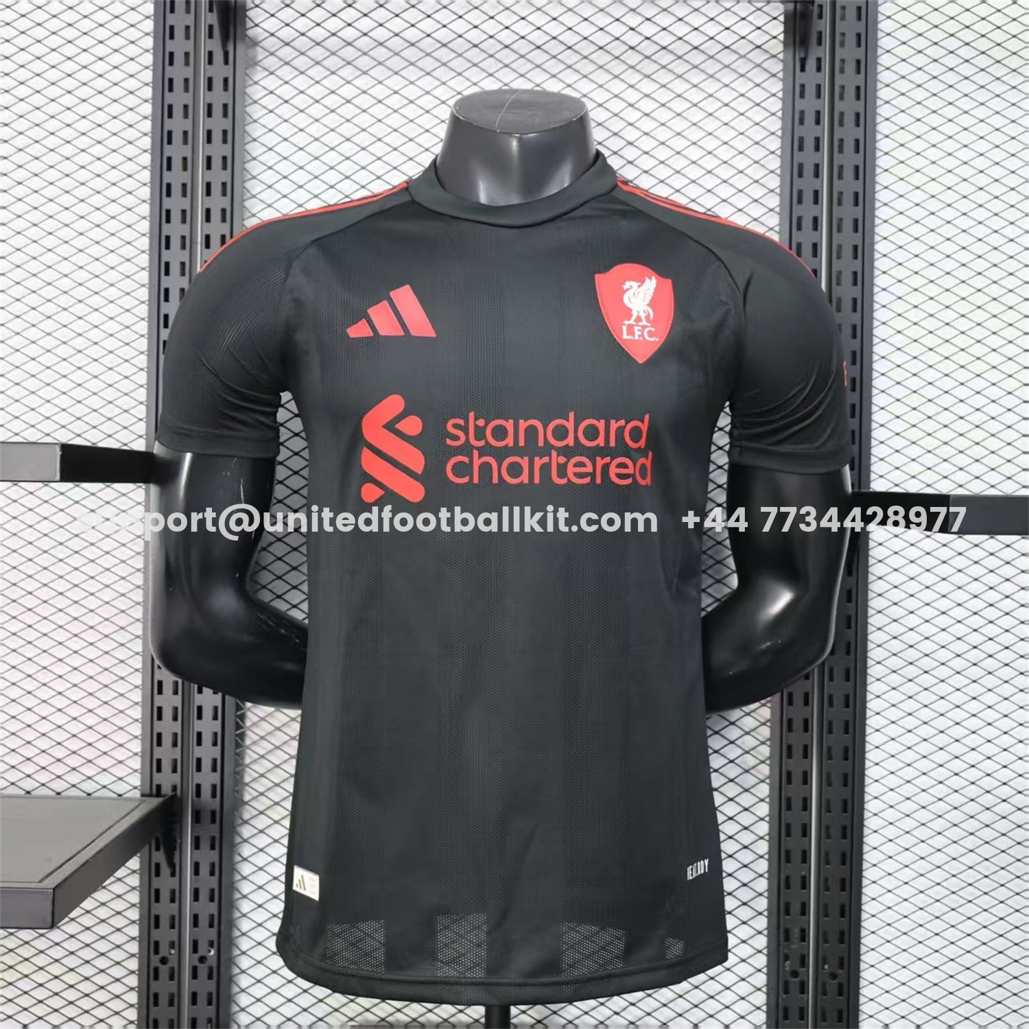 Unitedfootballkit.com | Liver.pool 25-26 Black Special Whit Red Sponsor Jersey - Player Version -Customize Name, Number and Patch | Worldwide Shipping