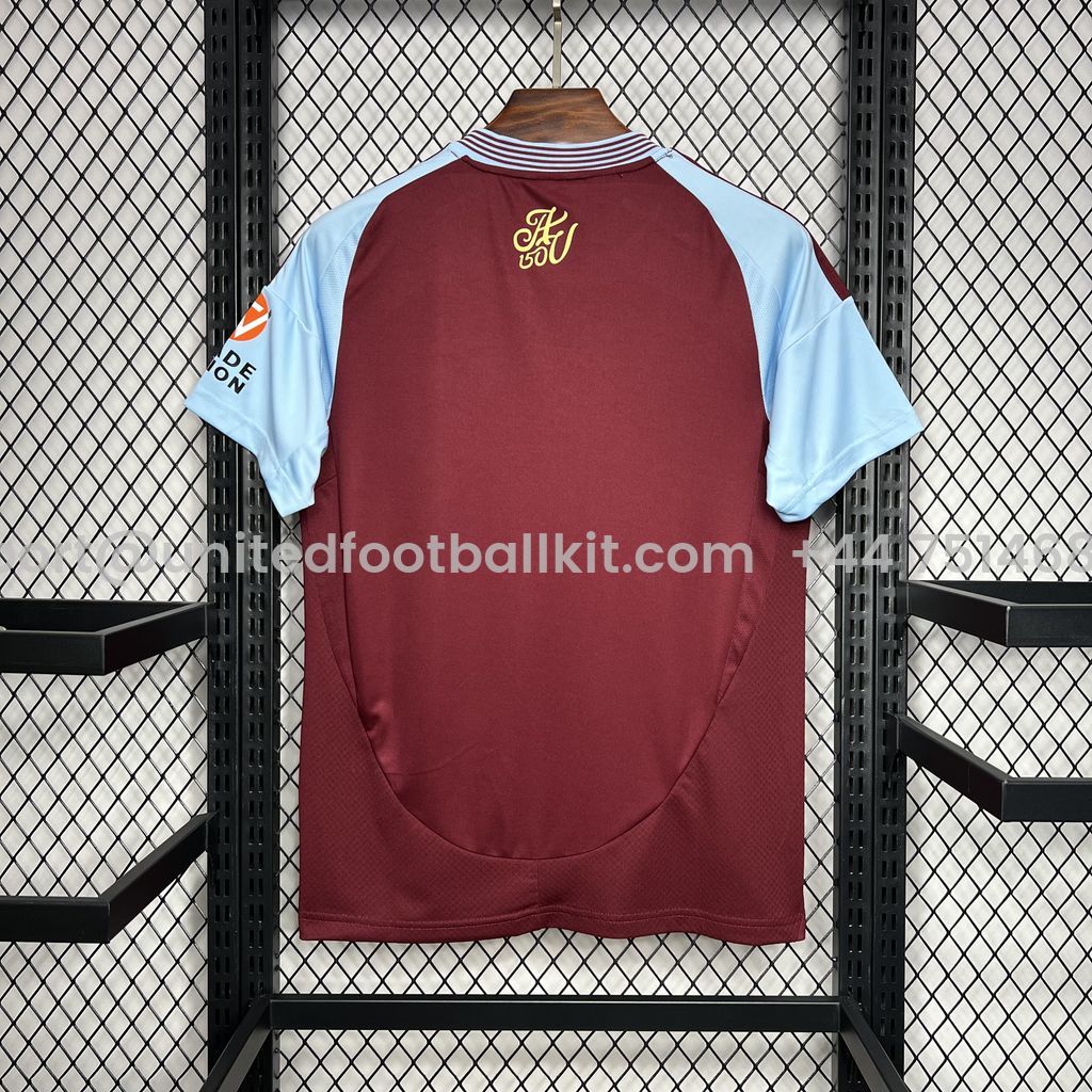 Unitedfootballkit.com | Aston Villa 24-25 Home Stadium Jersey - Fans Version -Customize Name, Number and Patch | Worldwide Shipping