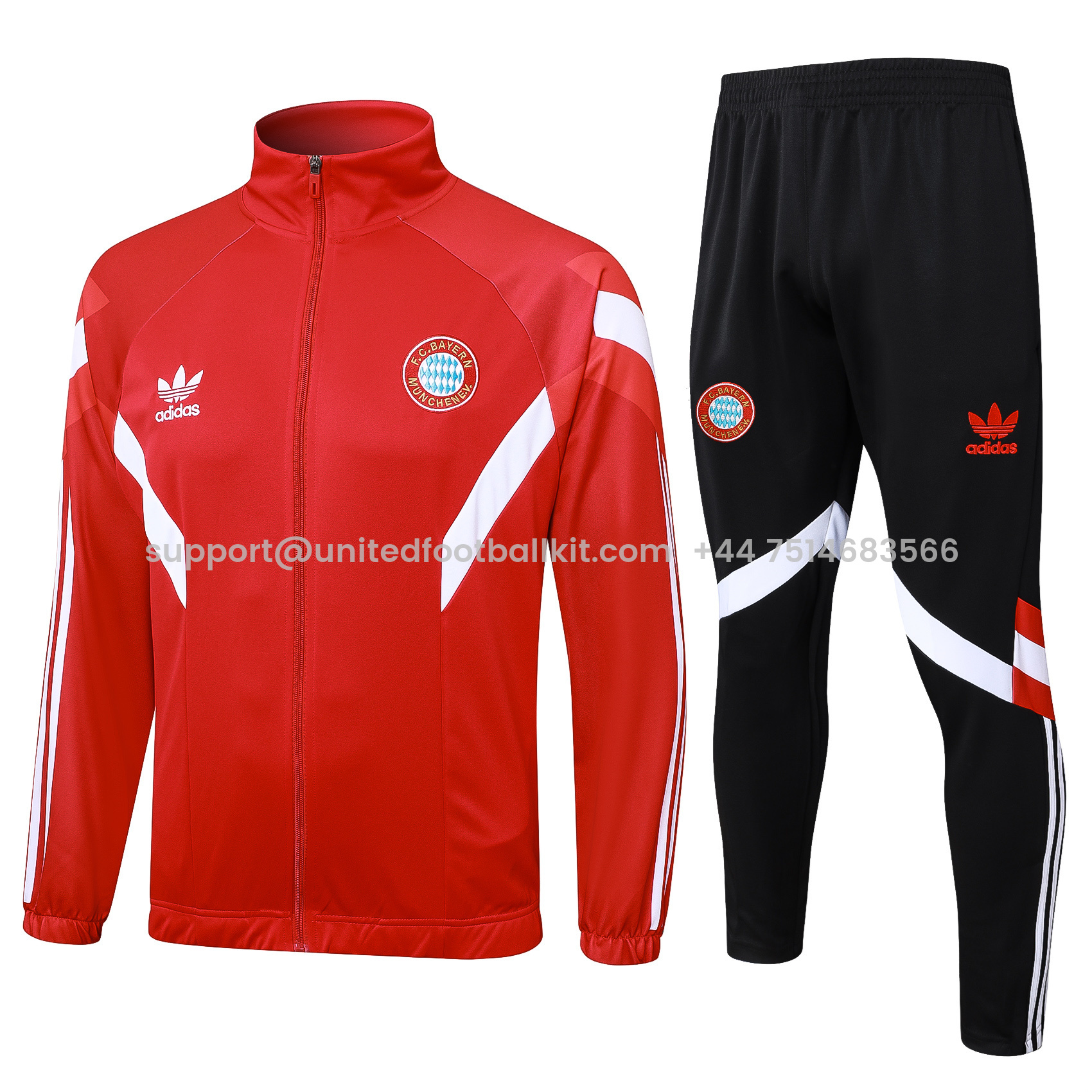 Unitedfootballkit.com | Bayern Munich 24-25 Originals LFSTLR Jacket Training Tracksuit - Red -Customize Name, Number and Patch | Worldwide Shipping