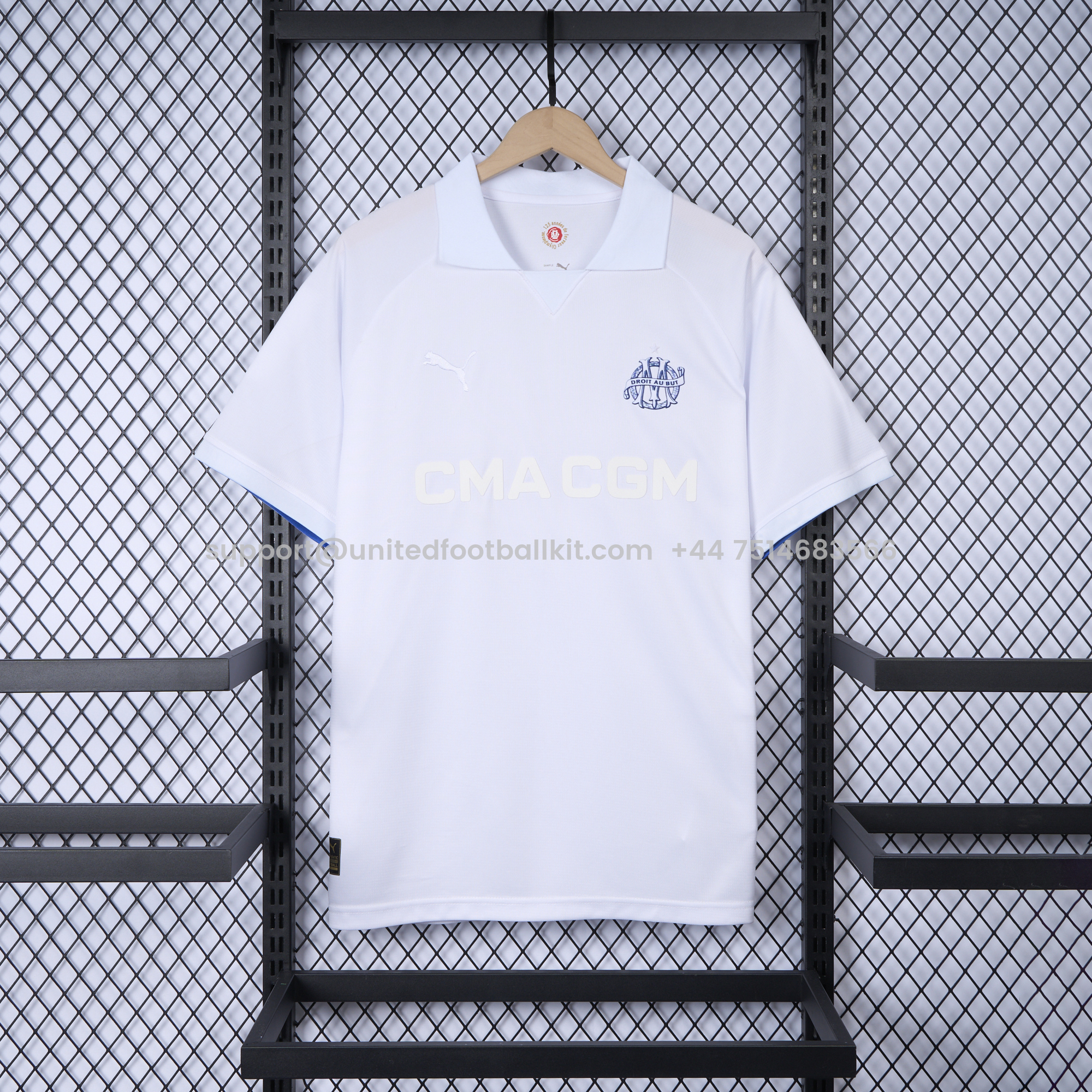 Unitedfootballkit.com | Marseille 24-25 125th Anniversary White Jersey - Fans Version -Customize Name, Number and Patch | Worldwide Shipping