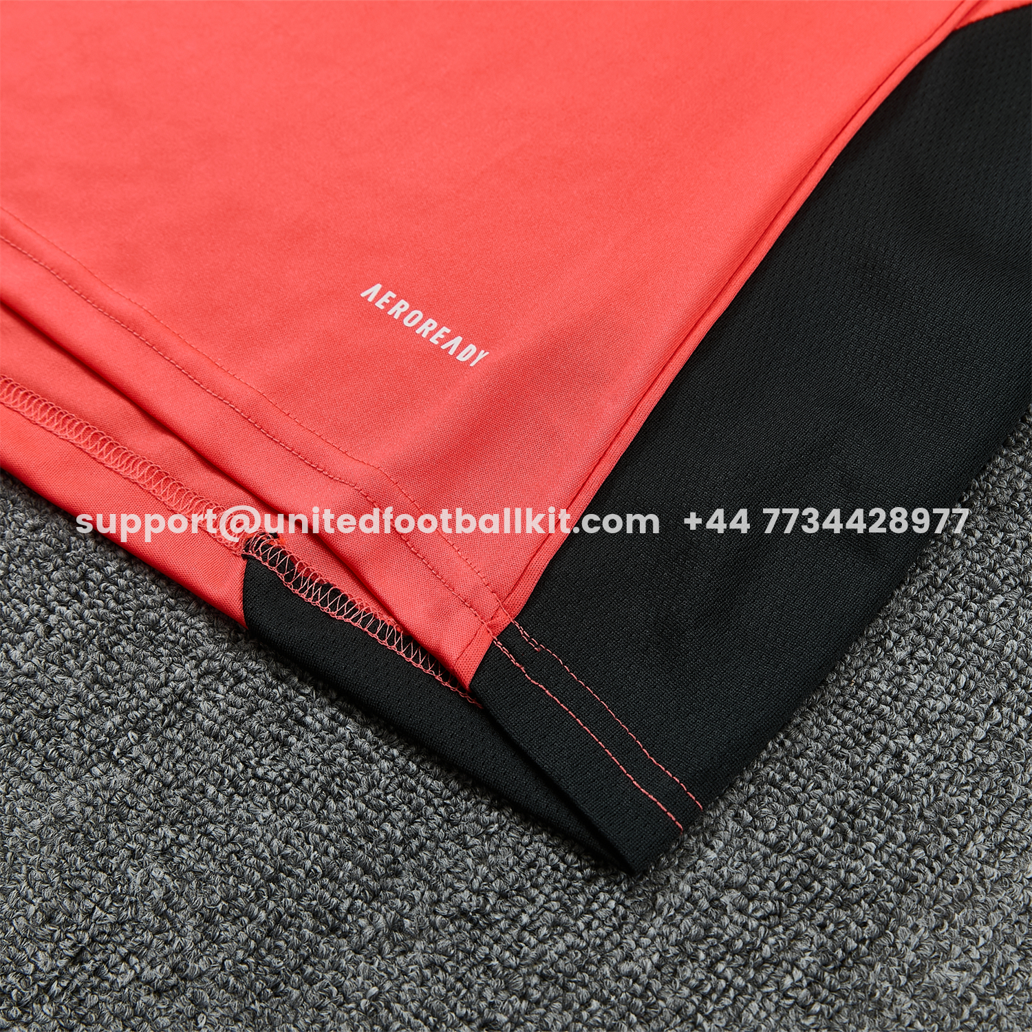 Unitedfootballkit.com | Bayern Munich 25-26 Short-Sleeve Training Set - Coral With Black Accents Top & Black With Coral Accents Pants -Customize Name, Number and Patch | Worldwide Shipping