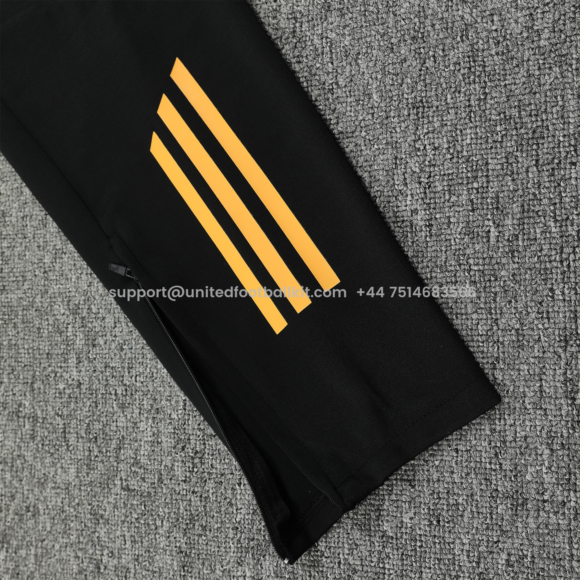 Unitedfootballkit.com | Real Madrid 24-25 Long Sleeve Training Set - Black Gold -Customize Name, Number and Patch | Worldwide Shipping