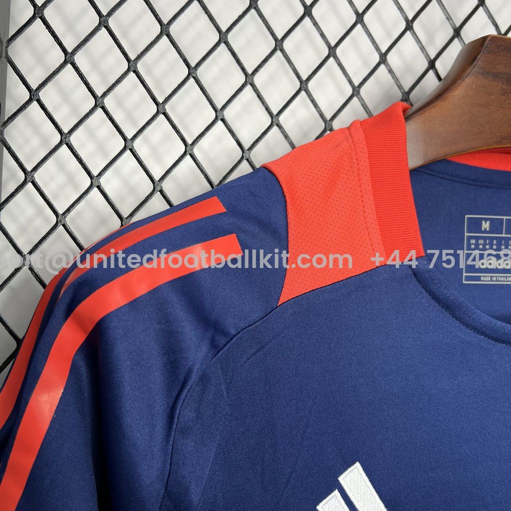 Unitedfootballkit.com | Manchester United 24-25 Blue Pre-match Training Jersey - Fans Version -Customize Name, Number and Patch | Worldwide Shipping