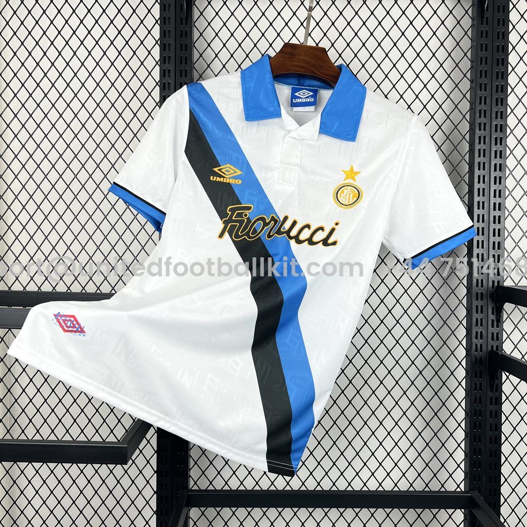 Unitedfootballkit.com | Retro Inter Milan 1994-95 Away Jersey -Customize Name, Number and Patch | Worldwide Shipping