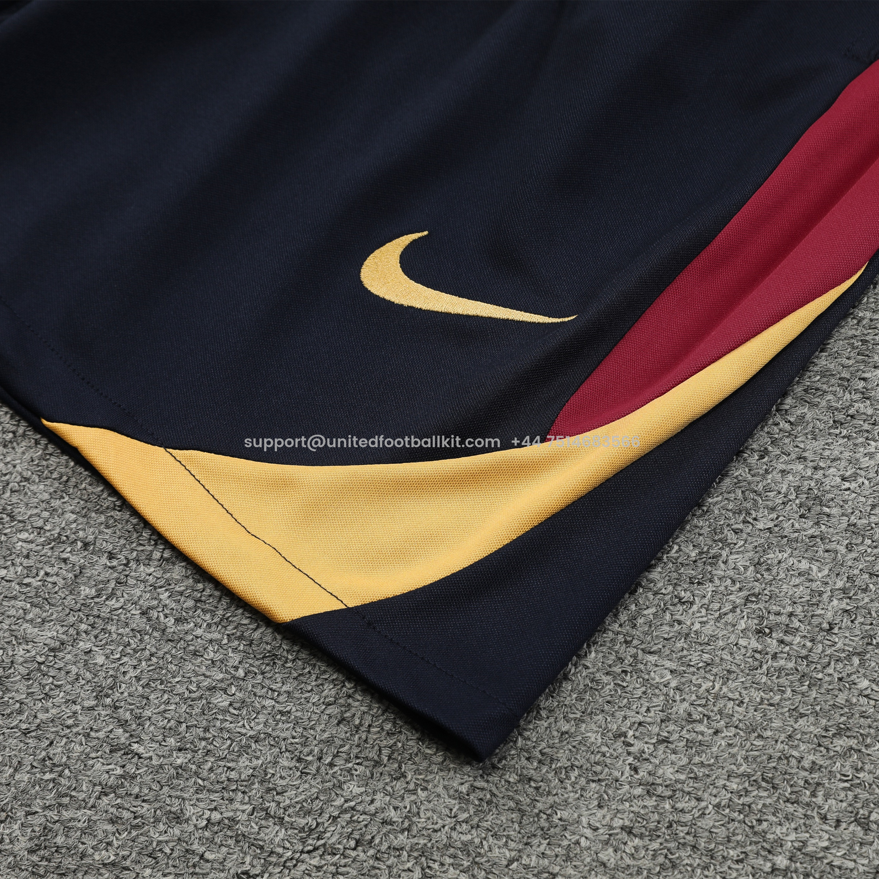 Unitedfootballkit.com | Barcelona 24-25 Short-Sleeve Training Set - Orange Top & Black Shorts -Customize Name, Number and Patch | Worldwide Shipping