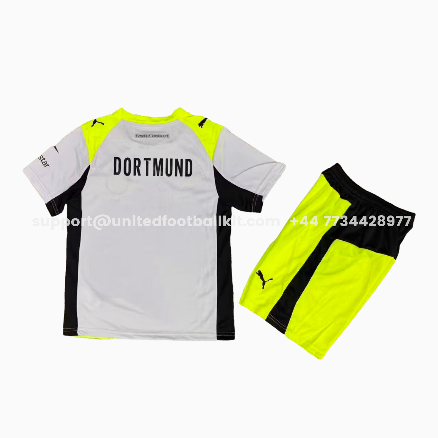 Unitedfootballkit.com | Dortmund 25-26 Away Silver Mist Kids Kit -Customize Name, Number and Patch | Worldwide Shipping