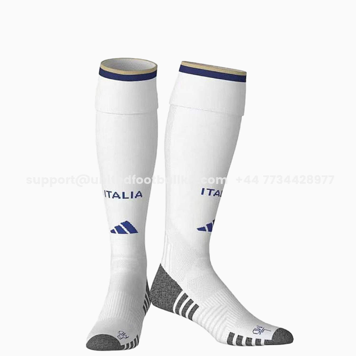 Unitedfootballkit.com | Italy 2026 Home Terry cloth sole Socks - White -Customize Name, Number and Patch | Worldwide Shipping